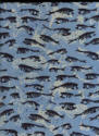 Gray and Blue Fish Batik